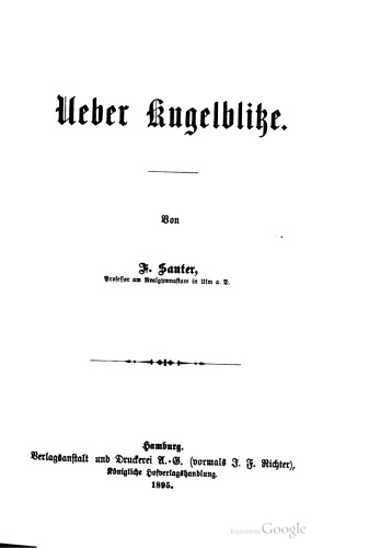 Über Kugelblitze