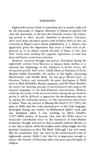 Pain and Grace: A Study of Two Mystical Writers of Eighteenth-Century Muslim India (Numen Book)
