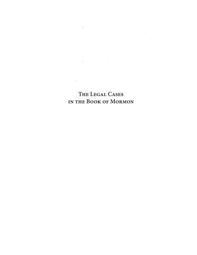 The Legal Cases in the Book of Mormon