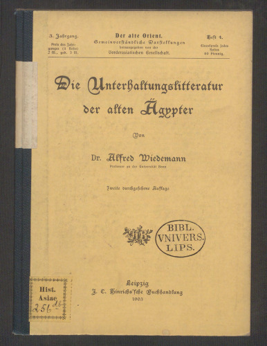 Die Unterhaltungslitteratur [Unterhaltungsliteratur] der Ägypter