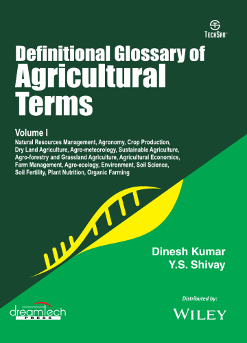 Definitional Glossary of Agricultural Terms, Vol-I
