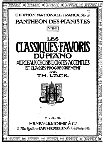 Les Classiques Favoris Du Piano - Volume 3
