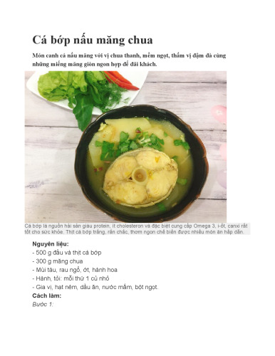 Cá bớp nấu măng chua (công thức nấu ăn)