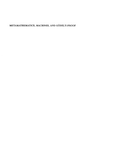 Metamathematics, Machines and Godel's Proof