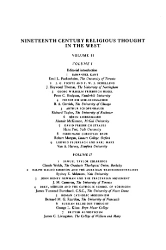 Nineteenth-Century Religious Thought in the West, Vol. 2