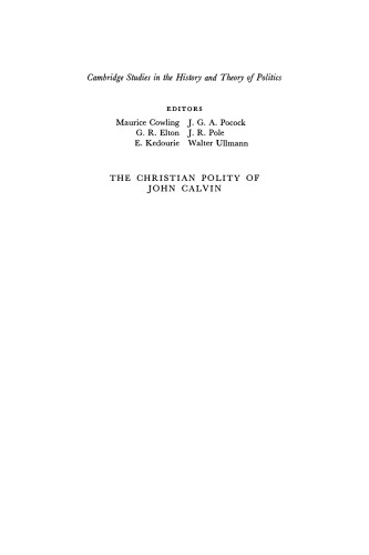 The Christian Polity of John Calvin