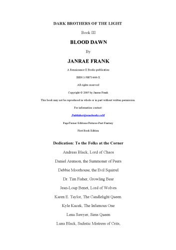 Dark Brothers of the Light Book III: Blood Dawn