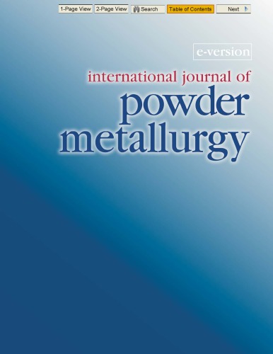 International Journal of Powder Metallurgy Volume 43 Issue 5