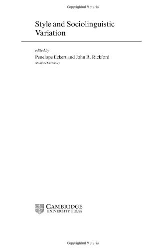 Style and Sociolinguistic Variation