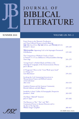 Journal of Biblical Literature, Vol. 129, No. 2 (Summer 2010)
