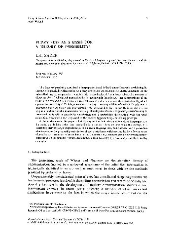 Fuzzy sets as a basic for a Theory of Possibility