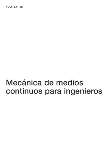 Mecánica de medios continuos para ingenieros
