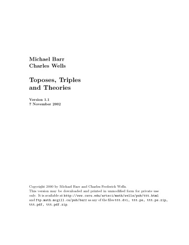 Toposes, triples, and theories (draft)