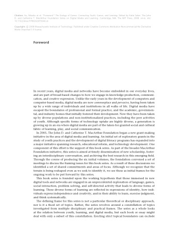 The ecology of games: connecting youth, games, and learning