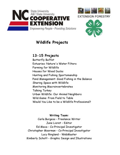 Wildlife Projects, Age Level 13-15 Activity Book