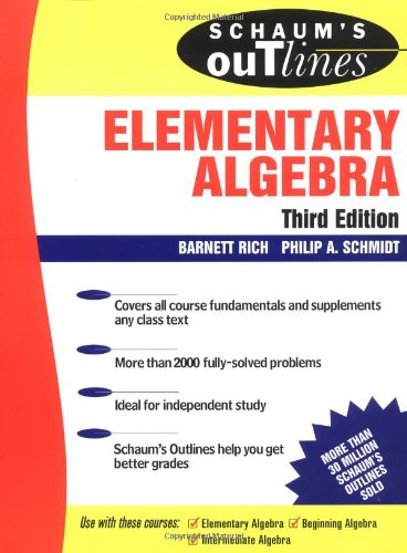 Schaum's Outline of Elementary Algebra (Schaum's Outline Series)