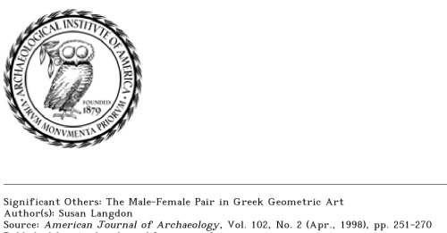 The Male-Female Pair in Greek Geometric Art