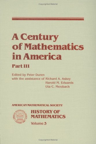 A Century of mathematics in America (History of Mathematics, Vol 3)