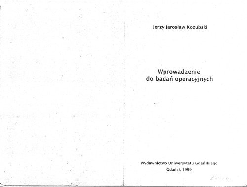 Wprowadzenie do badań operacyjnych