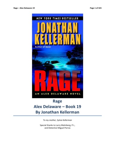 Rage (Alex Delaware, No. 19)
