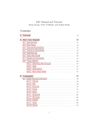 SAC Manual and Tutorial