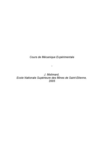 Mécanique expérimentale