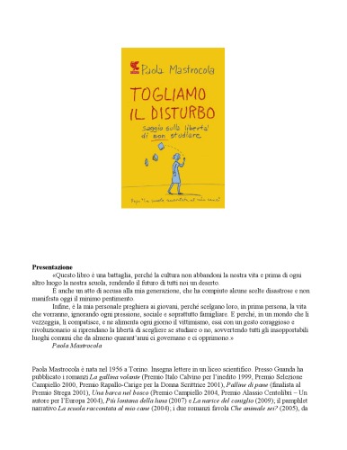 Togliamo il disturbo - Saggio sulla libertà di non studiare