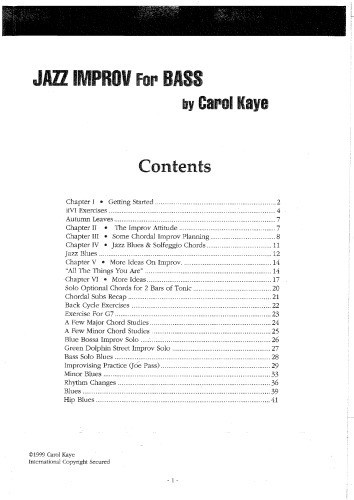 Jazz Improv for Bass