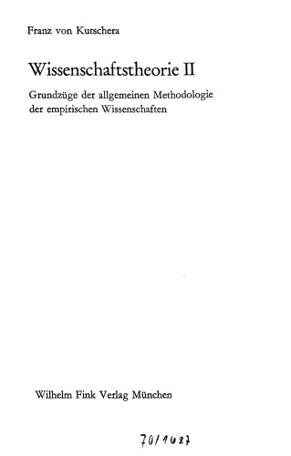 Wissenschaftstheorie II