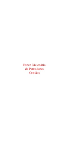 Breve Dicionário de Pensadores Cristãos