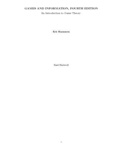 Games and Information: An Introduction to Game Theory