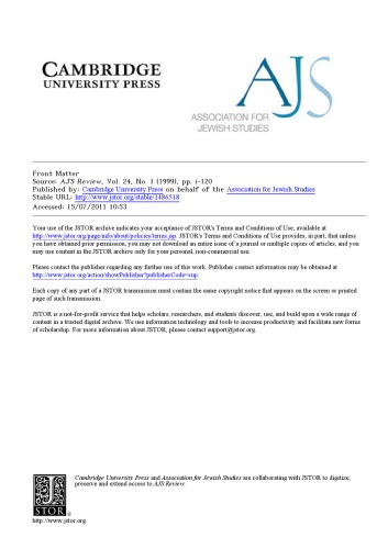 Association for Jewish studies 1999- 24(1)