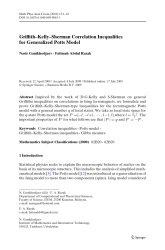 Mathematical Physics, Analysis and Geometry - Volume 13
