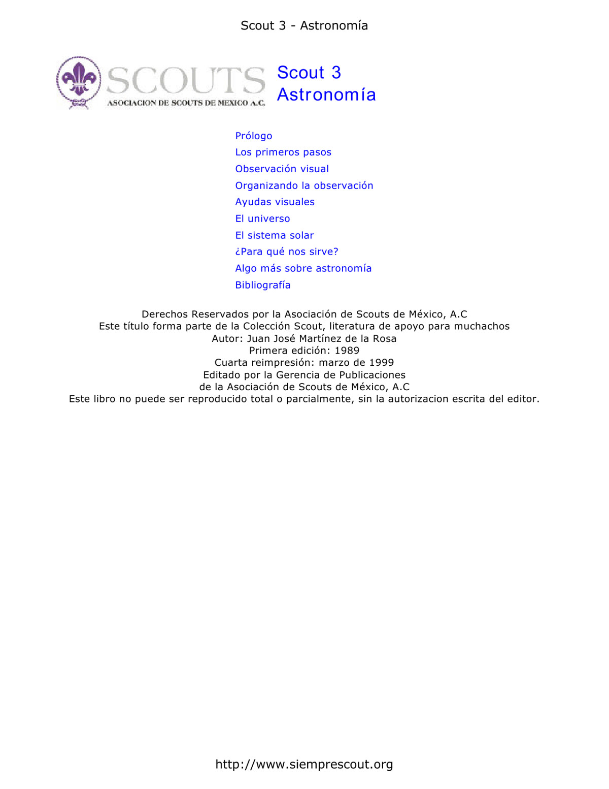 Scout 3 - Astronomía