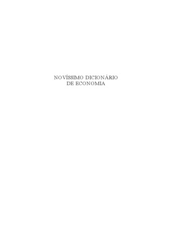 Novissimo dicionario de economia