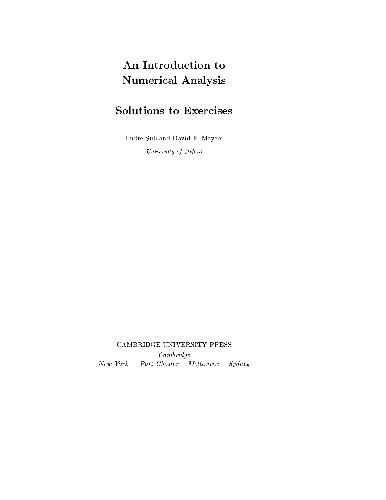 An Introduction to Numerical Analysis - Solutions