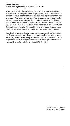 Mixed and Hybrid Finite Element Methods