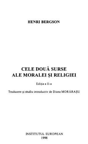 Cele doua surse ale moralei si religiei