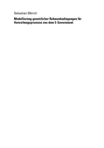 Modellierung gesetzlicher Rahmenbedingungen für Verwaltungsprozesse aus dem E-Government