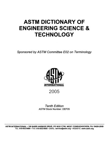 ASTM dictionary of engineering science & technology