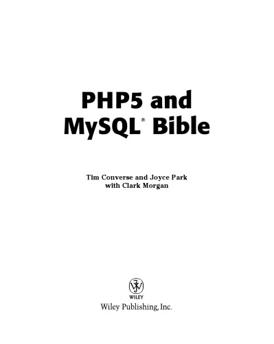 PHP5 and MySQL bible
