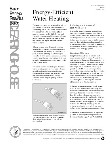 Energy efficient water heating