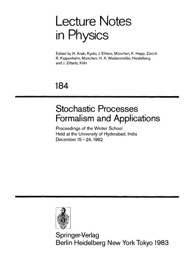 Stochastic Processes Formalism and Applications
