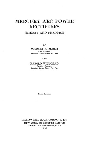 Mercury arc power rectifiers; theory and practice