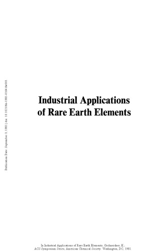 Industrial Applications of Rare Earth Elements