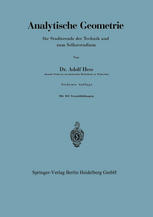Analytische Geometrie für Studierende der Technik und zum Selbststudium