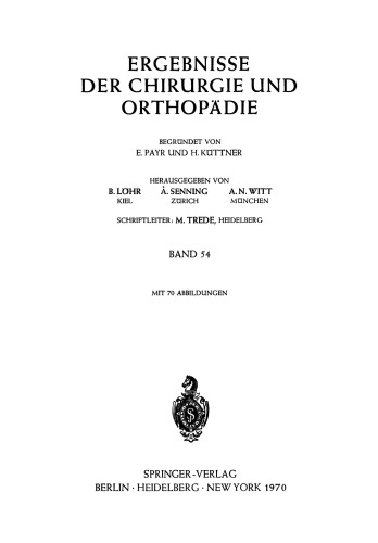 Ergebnisse der Chirurgie und Orthopädie