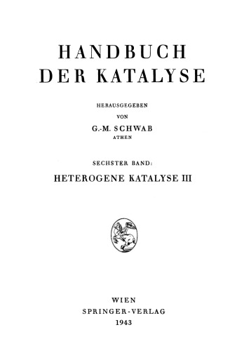 Heterogene Katalyse III